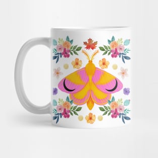 Rosy Maple Moth Forest Symmetry Mug